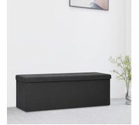 vidaXL Banc de rangement pliable Noir Faux lin 338791