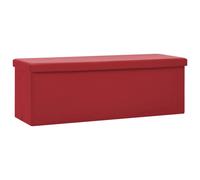 Vidaxl Banc De Rangement Pliable Rouge Bordeaux Pvc Rouge