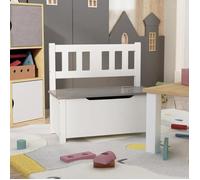 vidaXL Banc de rangement pour enfants Blanc et gris 60x30x55 cm MDF 10407