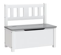 vidaXL Banc de rangement pour enfants Blanc et gris 60x30x55 cm MDF 10407