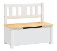 vidaXL Banc de Rangement pour Enfants Coffre de Rangement Banc de Stockage Chambre à Coucher Maison Intérieur Blanc et Beige 10408