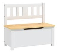 vidaXL Banc de Rangement pour Enfants Coffre de Rangement Banc de Stockage Chambre à Coucher Maison Intérieur Blanc et Beige 10408