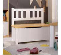 vidaXL Banc de Rangement pour Enfants Coffre de Rangement Banc de Stockage Chambre à Coucher Maison Intérieur Blanc et Beige 10408
