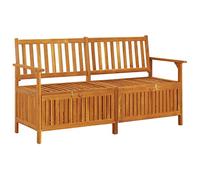 vidaXL Banc de Rangement Siège avec Compartiment Banquette de Terrasse Banc de Jardin Meuble de Rangement 148 cm Bois d'Acacia Solide