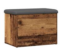 vidaXL Banc de rangement en bois ancien 62×42×45 cm bois d'ingénierie coussin gris foncé