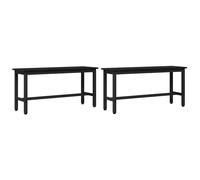 vidaXL Banc de salle à manger 2 pcs Chêne noir 100 x 32,5 x 48,5 cm