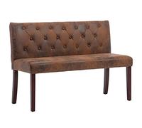 VidaXL Banc de Salon Banquette d'Entrée en Similicuir Daim Marron - Meuble Intérieur 120 cm pour Couloir et Salle de Séjour