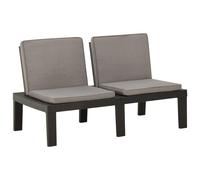 Vidaxl Banc De Salon De Jardin Avec Coussin Plastique Gris