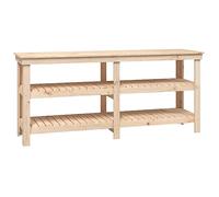 vidaXL Banc de Travail, Table de Travail avec Étagères, Établi en Bois, Banc de Rangement, Banc d'Outils, 181x50x80 cm Bois de Pin Massif