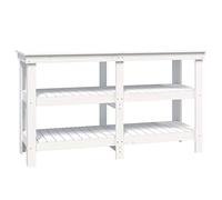 vidaXL Banc de Travail Blanc 142,5x50x80 cm Bois de pin Massif