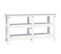 vidaXL Banc de Travail Blanc 142,5x50x80 cm Bois de pin Massif