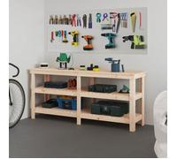 Banc de Travail, Table de Travail avec Etagères, Etabli en Bois, Banc de Rangement, Banc d'Outils, 181x50x80 cm Bois de Pin Massif 823654