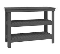 vidaXL Banc de Travail Table de Travail Poste de Travail Banc d'Outils Banc de Rangement Atelier Garage Gris 110,5x50x80 cm Bois de Pin Massif