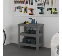 Banc de Travail Table de Travail Poste de Travail Banc d'Outils Banc de Rangement Atelier Garage Gris 78,5x50x80 cm 823641