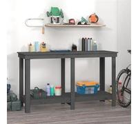 Banc de Travail Table de Travail Poste de Travail Banc d'Outils Banc de Rangement Atelier Garage Gris 140x50x80 cm 822508