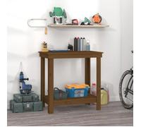 vidaXL Banc de travail Marron miel 80x50x80 cm Bois de pin massif