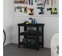 vidaXL Banc de Travail Table de Travail Poste de Travail Banc d'Outils Banc de Rangement Atelier Garage Noir 78,5x50x80 cm 823643 Noir G