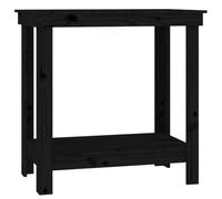 vidaXL Banc de Travail Table de Travail Poste de Travail Banc d'Outils Banc de Rangement Atelier Garage Noir 80x50x80 cm Bois de Pin Massif