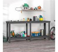 vidaXL Banc de travail Gris 180x50x80 cm Bois de pin massif