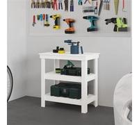 Banc de Travail Table de Travail Poste de Travail Banc d'Outils Banc de Rangement Atelier Garage Blanc 78,5x50x80 cm Bois de Pin Massif