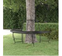 vidaXL Banc demi-circulaire tour d'arbre Ø159 cm Acier Noir