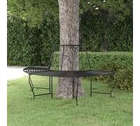 vidaXL Banc demi-circulaire tour d'arbre Ø159 cm Acier Noir
