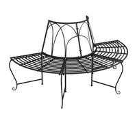 Vidaxl Banc Demi-Circulaire Tour D'arbre Ø159 Cm Noir Acier Noir
