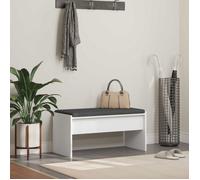 vidaXL Banc d'entrée rectangulaire 80 x 38 x 46 cm avec coussin blanc, design moderne