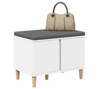 vidaXL Banc d'entrée avec Coussin avec Stockage Blanc 60 x 38 x 46 cm, Autre, Rectangulaire, Style Contemporain, Rangement Abondant, Design Élégant pour Espaces Modernes