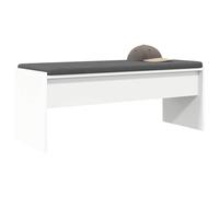 vidaXL Banc d'entrée avec Coussin Blanc 103 x 38 x 40 cm, Banc d'entrée, rectangulaire, Design Moderne, Assise Durable et Confortable, mobilier Fonctionnel