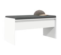 vidaXL Banc d'entrée avec Coussin Blanc 80 x 38 x 46 cm, Banc d'entrée, rectangulaire, Design Moderne, Assise Durable et Confortable, mobilier Fonctionnel