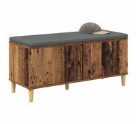 vidaXL Banc d'entrée avec Coussin Bois Ancien 100 x 38 x 46 cm, Autre, Rectangulaire, Style Contemporain, Rangement Abondant, Design Élégant pour Espaces Modernes