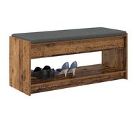 vidaXL Banc d'entrée Bois ancien 103 x 38 x 45 cm, coussin en tissu, rangement