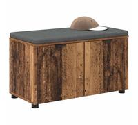 vidaXL Banc d'entrée avec Coussin Bois Ancien 80 x 46 x 46 cm, Banc de Rangement élégant, Assise rectangulaire pour l'entrée, Meuble Polyvalent, Design Moderne, Coussin Confortable