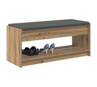 vidaXL Banc d'entrée Chêne artisanal 103 x 38 x 45 cm – Rectangulaire, Coussin en tissu, Rangement