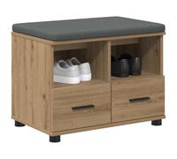 vidaXL Banc d'entrée avec Coussin Chêne Artisanal 60 x 38 x 46 cm, Banc Moderne élégant, Assise rectangulaire pour l'intérieur, Rangement Pratique, Coussin Polyvalent