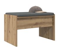 vidaXL Banc d'entrée avec Coussin Chêne Artisanal 63 x 38 x 40 cm, Banc d'entrée, rectangulaire, Design Moderne, Assise Durable et Confortable, mobilier Fonctionnel