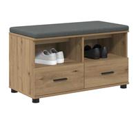 vidaXL Banc d'entrée avec Coussin Chêne Artisanal 80 x 38 x 46 cm, Banc Moderne élégant, Assise rectangulaire pour l'intérieur, Rangement Pratique, Coussin Polyvalent