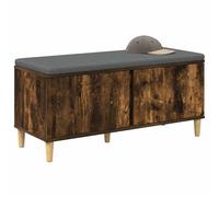 vidaXL Banc d'entrée avec Coussin Chêne fumé 100 x 38 x 46 cm, Autre, Rectangulaire, Style Contemporain, Rangement Abondant, Design Élégant pour Espaces Modernes
