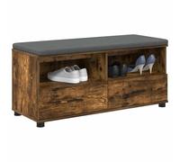 vidaXL Banc d'entrée avec Coussin Chêne fumé 100 x 38 x 46 cm, Banc Moderne élégant, Assise rectangulaire pour l'intérieur, Rangement Pratique, Coussin Polyvalent