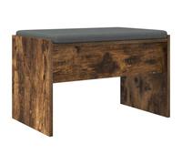 vidaXL Banc d'entrée avec coussin Chêne fumé 60 x 38 x 46 cm