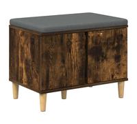 vidaXL Banc d'entrée avec Coussin Chêne fumé 60 x 38 x 46 cm, Autre, Rectangulaire, Style Contemporain, Rangement Abondant, Design Élégant pour Espaces Modernes