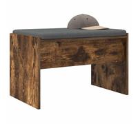 vidaXL Banc d'entrée avec Coussin Chêne fumé 63 x 38 x 40 cm, Banc d'entrée, rectangulaire, Design Moderne, Assise Durable et Confortable, mobilier Fonctionnel