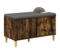 vidaXL Banc d'entrée avec Coussin Chêne fumé 80 x 38 x 46 cm, Autre, Rectangulaire, Style Contemporain, Rangement Abondant, Design Élégant pour Espaces Modernes