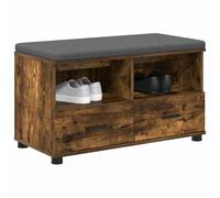 vidaXL Banc d'entrée avec Coussin Chêne fumé 80 x 38 x 46 cm, Banc Moderne élégant, Assise rectangulaire pour l'intérieur, Rangement Pratique, Coussin Polyvalent