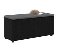 vidaXL Banc d'entrée avec Coussin Chêne Noir 100 x 38 x 46 cm