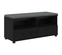 Vidaxl Banc D'entrée Avec Coussin Chêne Noir 100 X 38 X 46 Cm