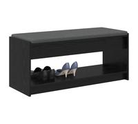 vidaXL Banc d'entrée 103 x 38 x 45 cm – Chêne noir, coussin en tissu, rangement