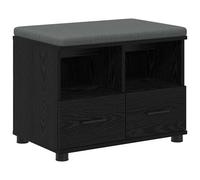 Vidaxl Banc D'entrée Avec Coussin Chêne Noir 60 X 38 X 46 Cm