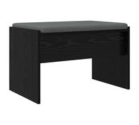 vidaXL Banc d'entrée avec Coussin Chêne Noir 63 x 38 x 40 cm, Banc d'entrée, rectangulaire, Design Moderne, Assise Durable et Confortable, mobilier Fonctionnel